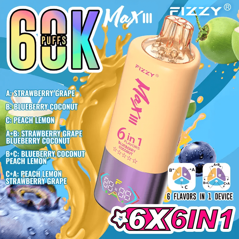 Fizzy Max III 60000 Puffs 6in1 Disposable Vape