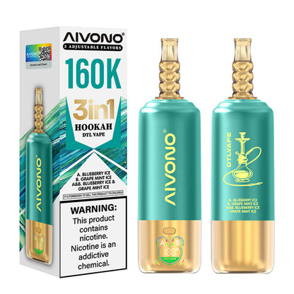 Aivono 160000 Puffs 3in1 Shisha DTL Disposable Vape
