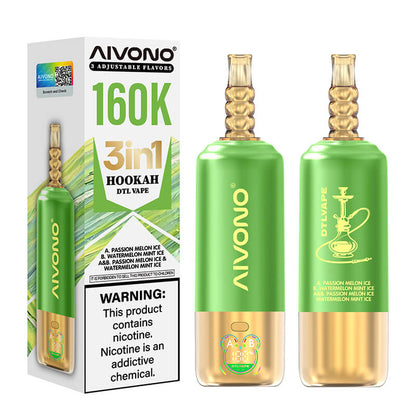 Aivono 160000 Puffs 3in1 Shisha DTL Disposable Vape